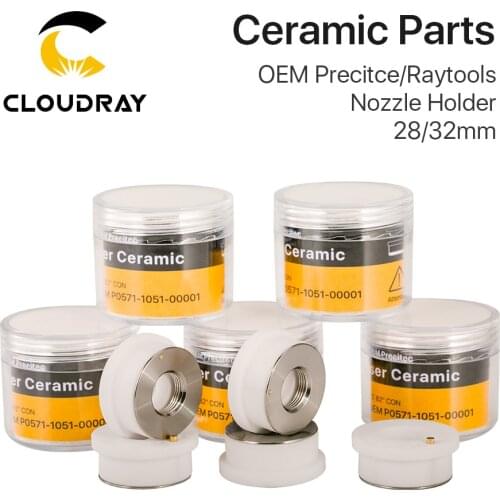 Cloudray Ceramic Parts Nozzle Holder Pack of 5 Pcs P0571-1051-00001 For OEM Precitec Laser Cutting Head 28mm/24.5mm
