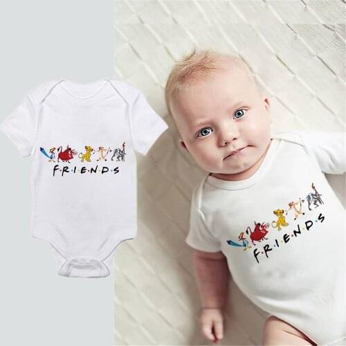 Hakuna Matata Baby Rompers Short Sleev White Baby Boys Girls The Lion King Newborn Clothes Infant Baby Bodysuits Disney