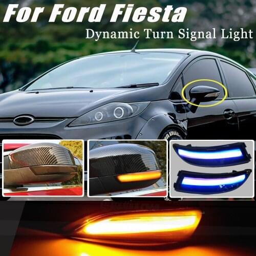 For Ford Fiesta MK6 B-Max 2008-2017 Dynamic Turn Signal Light LED Side Rearview Mirror Sequential Indicator