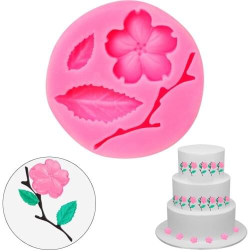 Fondant Cake Decorating Tools Chocolate Confectionery Mold 3D Silicone DIY Flower Shape Candy Mould Peach Blossom Shape