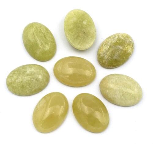 Lemon Jade stone Dome Oval Cabochon stone Flat Back cabochons 18x25mm 13x18mm 15x20mm 12x16mm