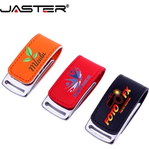 JASTER customer 10pcs free LOGO wholesale metal leather usb flash drive pendrive 4GB 8GB 16GB 32GB 64GB memory stick U disk