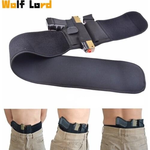 Tactical Belly Band Concealed Carry Gun Holster Police Right-hand Universal Invisible Elastic Waist Glock Pistol Holster Girdle