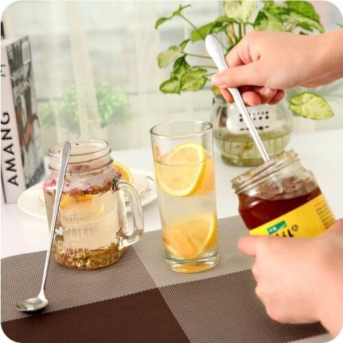 Stainless Steel Coffee Spoon Korean Style Spoons Honey Dessert Gift Long Handled Mixing Spoon Picnic Kitchen Accessories