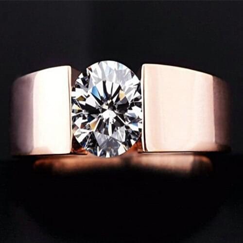 Engagement Wedding Finger Rings CZ Rose Gold Colour Fashion Brand Rhinestone Jewelry For Women anel Wholesale