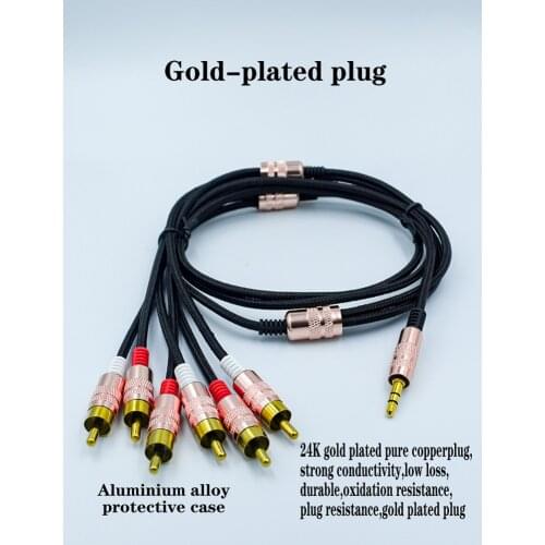 L-CUBIC Double Shielded RCA Audio Cable Male to Male 3.5mm to 6 RCA Aux Cable