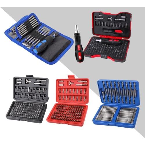 Magnetic Screwdriver Bit Set 1/4 Chrome Vanadium Screw Tools Box