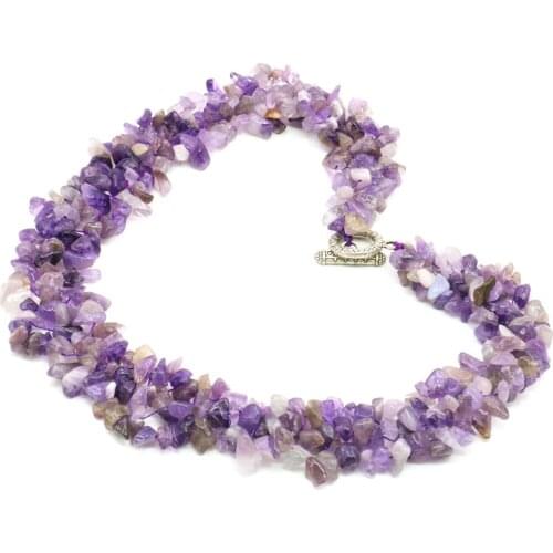 Fashion Natural Stone Purple Dream Amethys Crystal 5x7mm Irregular Gravel Womens Jewelry Accessories Festival Gift 18inch M316