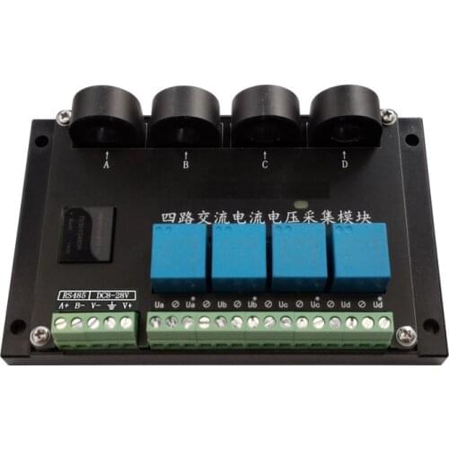 Voltage and power mutual inductance acquisition and measurement sensor module for 4 PLC AC current transmitter
