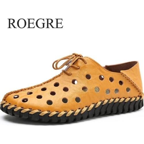 2019 New Summer Casual Shoes For Man Breathable And Comfortable Genuine Leather Slip-on Fashion Loafers Handmade Big Size 38-48