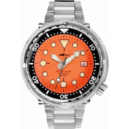 HEIMDALLR Steel Tuna Diver Watch Automatic NH35 Sapphire Crystal Mechanical Wristwatch C3 Super Luminous 47mm 316L Steel Case