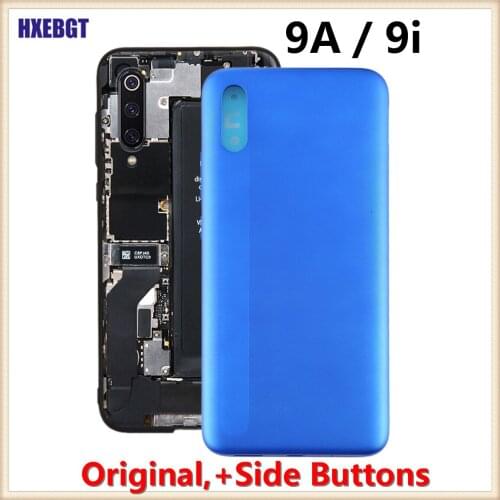 Original For Xiaomi Redmi 9A 9i Back Battery Cover Rear Housing Door Case With Power Volume Side Buttons Replacement Parts