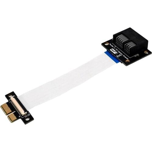 PCI Express PCI-E 1X to 1X Extension Ribbon Cable Gold-plated Connector Adapter PCIE Extender for Motherboard Riser Card Mining
