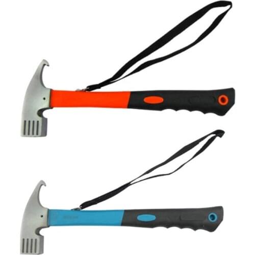 Portable Steel Outdoor Camping Hammer Tent Awning Stake Nail Puller Remover Multifunctional Tool