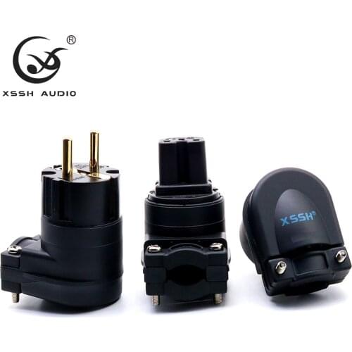 XSSH Pure copper plating gold Rhodium Electrical AC Female Male EU EURO US America CN Chinese IEC FI- UK British Connector plug