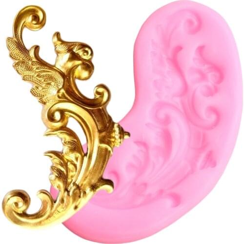 Relief Cake Border Silicone Mold European Baroque Fondant Cake Decorating Tools Polymer Clay Candy Mould Chocolate Making Molds