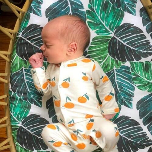 Bassinet Pad Cover Floral Print Removable Skin Friendly Baby Stretchy Sheets Infant Accessories Ultra Soft Sheet Kids Mattress