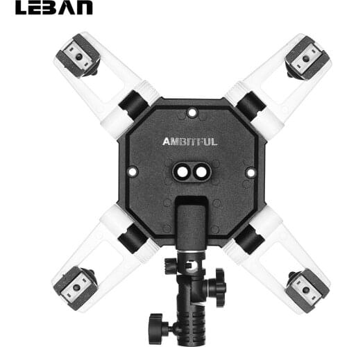 Universal 4-Way Speedlite Flash Holder Bracket Adapter Hot Shoe Mount Adapter+2 Umbrella Holder for Godox Canon Nikon Speedlite