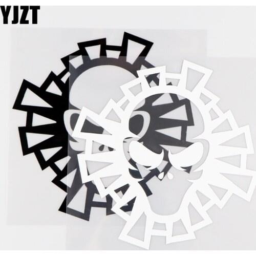 YJZT 15.3X15.3CM Car Sticker Alien Head Circle UFO Art Decor Vinyl Decals Black / Silver 10A-0206