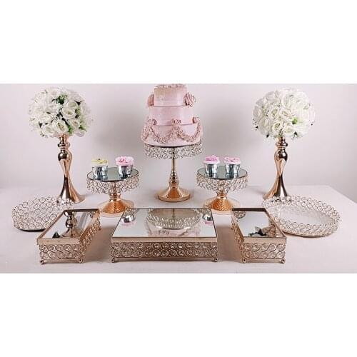 10pcs/lot Round cake holder Crystal transparent Cake Stand for birthday decoration Wedding Supply