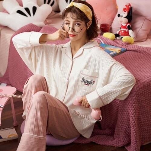 2021 Pajama Sets Women Cartoon Printed Princess Korean-style Sweety Girls Homewear Pyjamas Kawaii Leisure Soft Daily