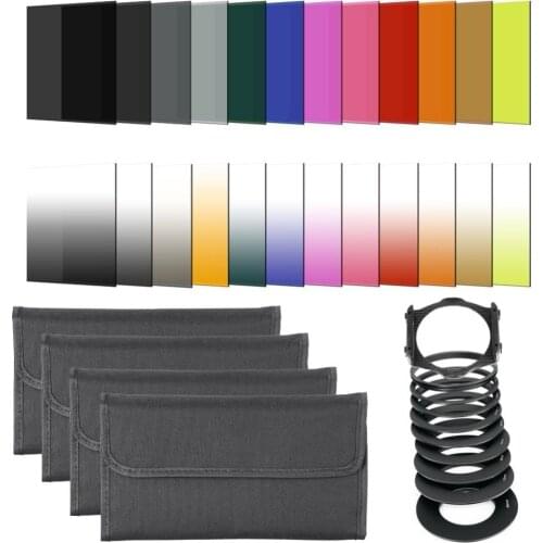 38 Pieces Square Filter Kit for Cokin P Series:Graduated Color Filters Filters ND2 ND4 ND8 ND16 G.ND2 G.ND4 G.ND8 Sunset Filter