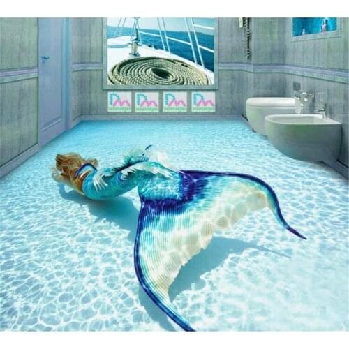 Beibehang Custom wallpaper 3D floor underwater world oil painting cartoon fish mural TV background wall papel de parede