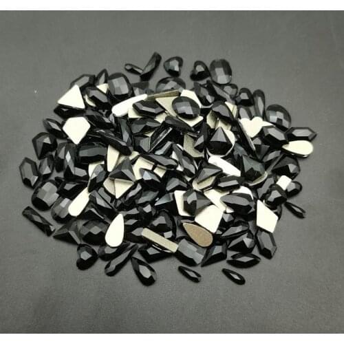 50pcs New Colors Shiny Black Nail Art Rhinestones Set Flatback Glass Crystals Nail Rhinestones For Decorations Design