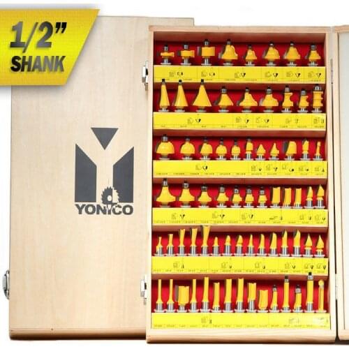 70Pcs/Set 1/2 Inch Shank High-grade Alloy Milling Cutter Router Trimming knife Bit Set 1/2 Woodworking Engraving Cutting Tools