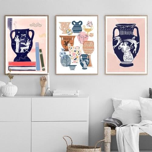 70s Vintage Floral Posters and Prints Sun Moon Psychedelic Art Canvas Painting Abstract Wall Pictures for Living Room Home Decor