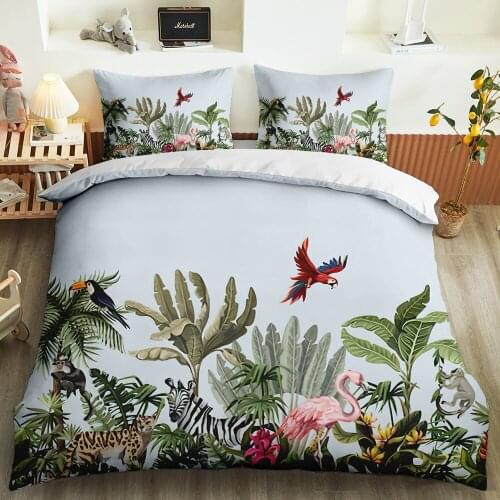 BailiPromise Tropical plants Bedding Set bedroom 3D Print Summer Spring Pillowcase Soft Duvet Cover Hawaii Queen King Twin