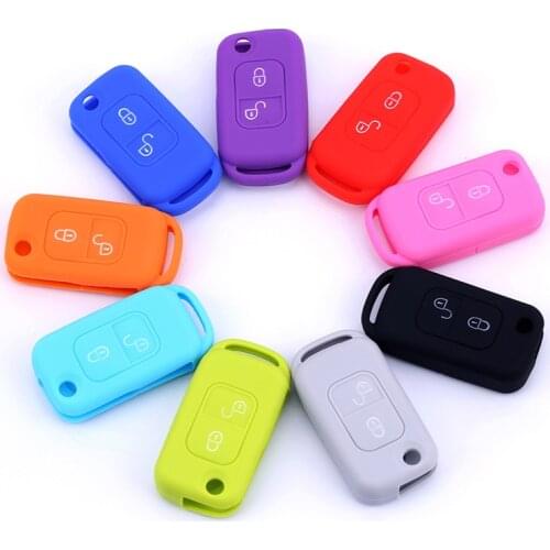 2 Buttons Key Case Silicone Protect Shell for Mercedes Benz SLK E113 A C E S W168 W202 W203 Car-Styling