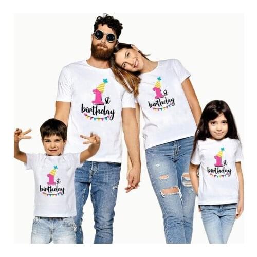 Outfits Baby Girl Boy 1PC Its My First Birthday Family Matching Clothes Mommy Daddy and Daughter Son Tshirts