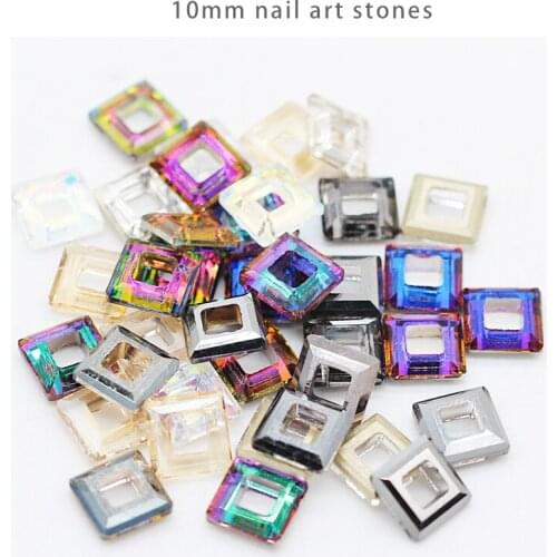 20p 10mm square Flatback strass glass stone Crystal Nail rhinestone Nail Art Decoration Gem diamond ornament manicure accessory