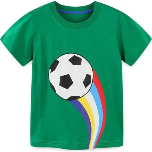 Summer Kids Short Sleeve T Shirts 2-8 Y Baby Boys Football Print Casual T-shirts Fashion Korean Cotton Tops for Boy Baby Clothes