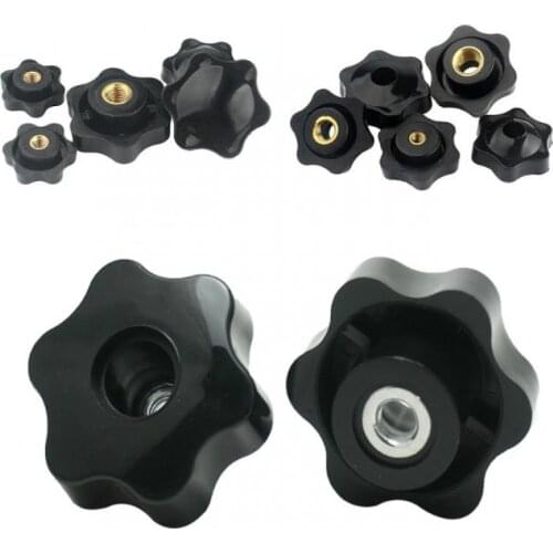 Hot Plastic Carbon Steel Galvanization Male Thread Star Shaped Head Clamping Nuts Knob For Industry EquipmentM4 M5 M6 M8 M10 M12