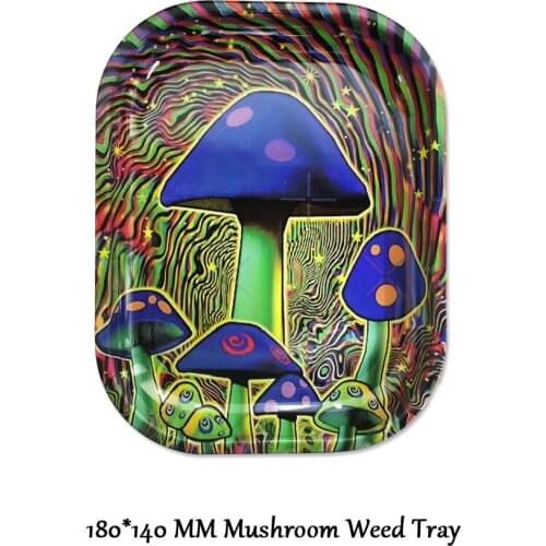 2021 New Funny Mushroom Tray For Man Metal Rolling Tray For Smoking Herb Grinder Cigarette Container Trays Wholesale Gift