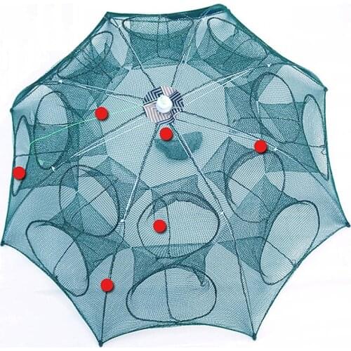 New Folded Portable 4/6/8/10 Hole Automatic Fishing Shrimp Trap Fishing Net Fish Shrimp Minnow Crab Baits Cast Mesh Trap sale