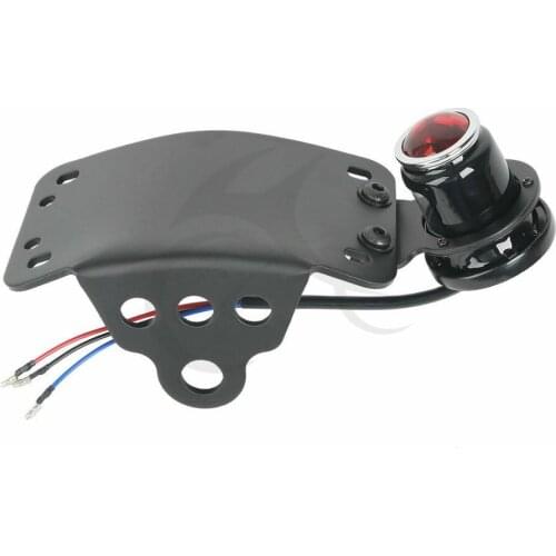 Motorcycle Curved Vertical License Plate Brake Tail Light Bracket For Harley Choppers Cafe Racer