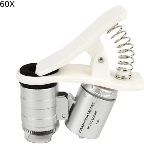New 60X Mobile Optical Zoom Magnifier Universal Mobile Phone Microscope Macro Lens Micro Camera Clip LED Lenses For Mobile Phone