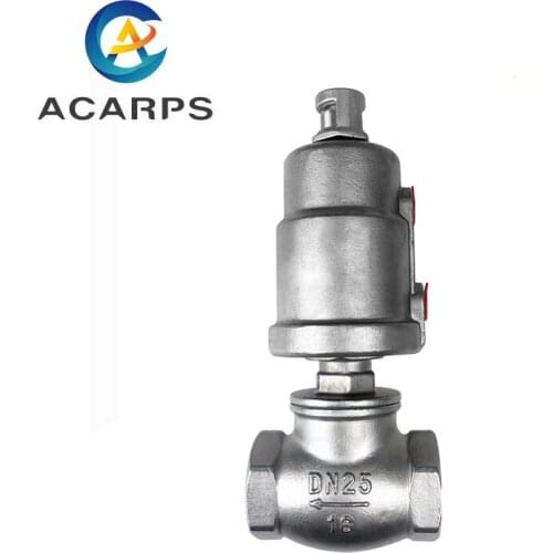 1" All Stainless Steel T Type Pneumatic Threaded Globe Valve Pneumatic Angle Seat Valve Water Valve Waist Drum Valve