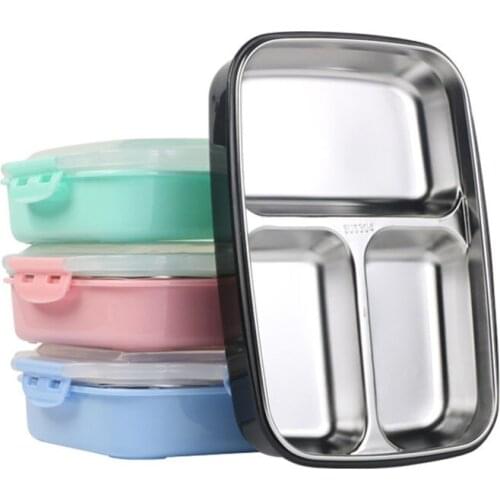 Dropshipping Stainless Steel Lunch Box for Kids Leakproof Food Container Double Layer Bento Boxes School Picnic Lunchbox