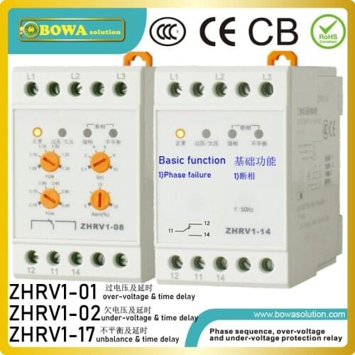 Voltage control Relay with single over-voltage, under-voltage or unbalance function provides low costs motor protecting solution