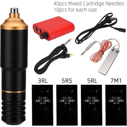 Rotary Tattoo Motor Machine Pen Gun Foot Pedal Clip Cord Power Supply Kit