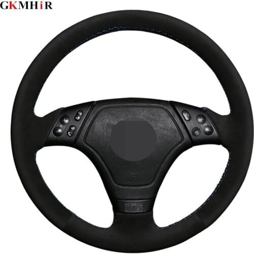 DIY Hand-stitched Black Suede Car Steering Wheel Cover For BMW 3 Series E36 1996-2000 E46 1998-2000 Z3 E36/7 1995-1999
