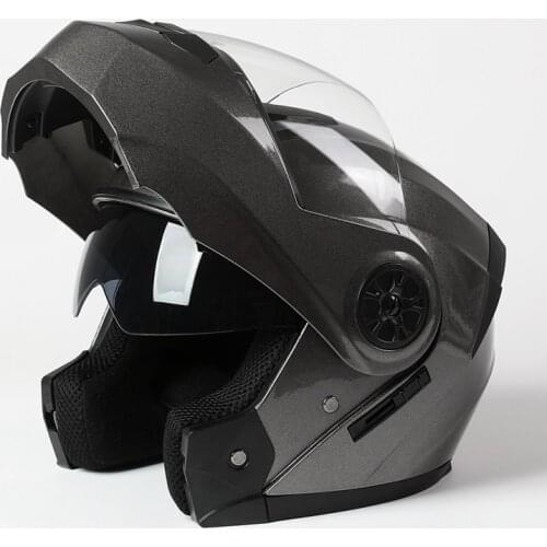 2021 New Full Face Safe Motocross Casque Motorcycle Helmet Flip Up Helmet Dual Lens Motorbike Helmets Modular Visors for Adults
