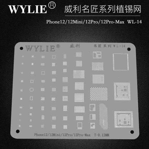 BGA Reballing Stencil For iPhone 12 pro max 11 XS MAX/XS/X/XR/8/8P/7/7P/6S/6SP/6/6 plus Power baseband CPU/RAM/NAND/U2/wifi IC