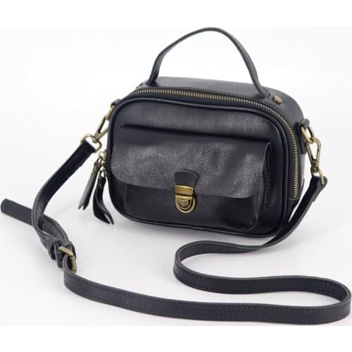 Vintage Natural Leather Handbags Women Bags Quality Genuine Leather Shoulder Bags Small Crossbody Bag Brand Designer Flap Purse