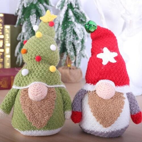 Knitted Novelty Dwarf Doll Ornament Fabric Dwarf Doll Pompom for Holiday