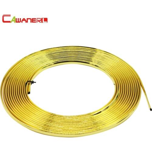 Cawanerl Car Golden Chrome Trim Automotive Door Bumper Grille Air Conditioner Outlet Vent Decoration Strip Sticker Car Styling